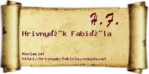 Hrivnyák Fabióla névjegykártya